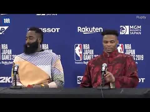 Russell Westbrook wear Chinese coat to press conference