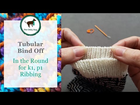Tubular Bind Off In the Round for k1, p1 Ribbing