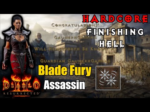 Hardcore Blade Fury Assassin SSF Playthrough Diablo + Act 5 HELL (FINISH) - Solo Self Found Diablo 2