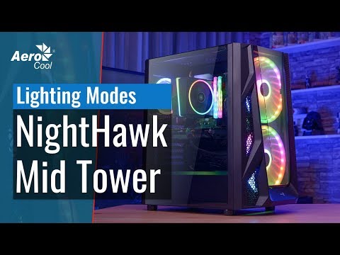 CASE AEROCOOL PGS NIGHTHAWK Duo-G Juodas RGB video