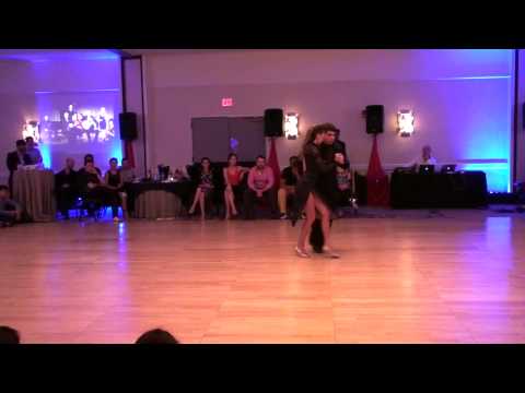 Adrian Veredice  and  Maria Blanco  are  dancing  to  a  tango  at  Chicago Tango Week  in  2015