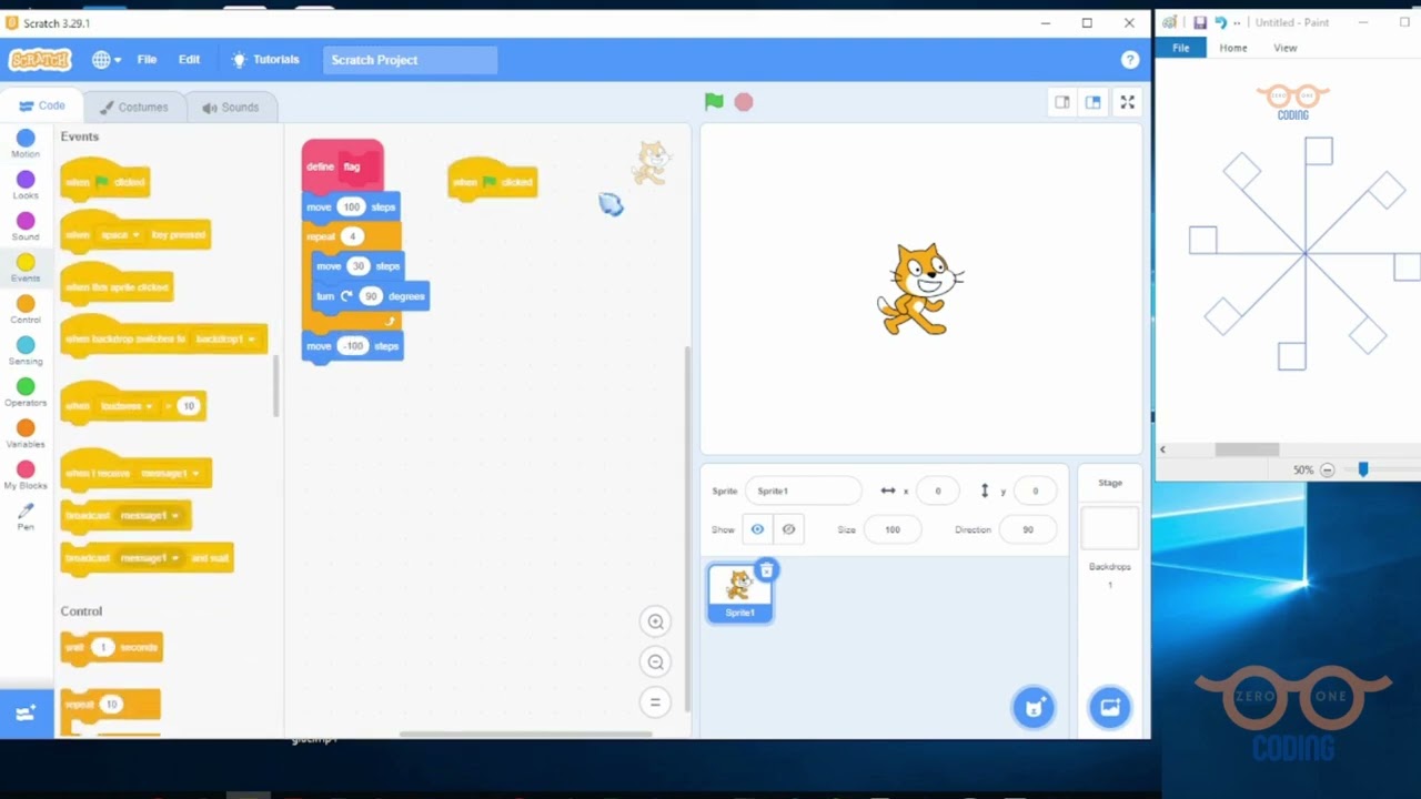 Learning Scratch | Drawing Geometric Shape - Challenge 2 | ASMR Programming