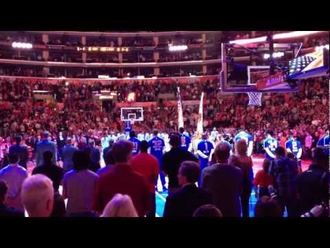 Chelsea Dash National Anthem Performance, LA Clippers Game 3-13-13