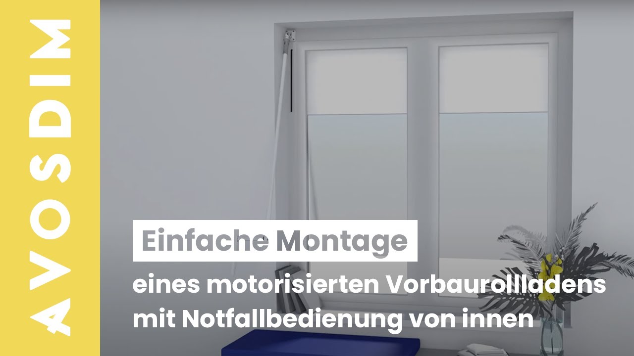 Montage eines motorisierten Vorbaurollladens mit Notfallbedienung von innen