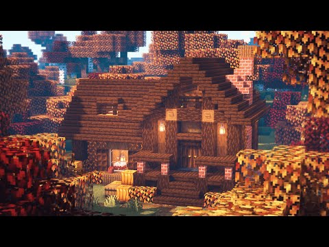 Minecraft | How to Build an Autumn Wooden House