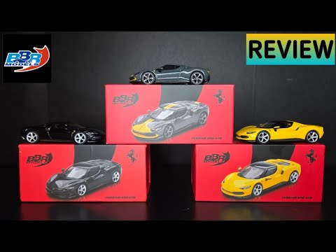 Feature Image thumbnail for the video blog BBR Models 1/64 - Ferrari 296 GTB - Grigio Scuro, Giallo Modena, Nero Daytona - REVIEW by  booster_diecast