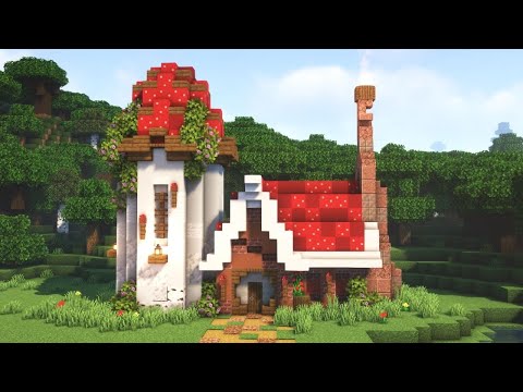 {Minecraft} 🌿 How To Build An Aesthetic Mushroom Starter House 🍄🍒 {Tutorial}