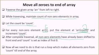 Move all zeroes to end of array | GeeksforGeeks