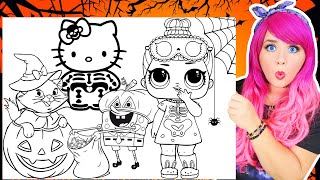 Coloring Halloween L.O.L. Surprise!, SpongeBob, Hello Kitty & Aristocats Coloring Pages | Markers