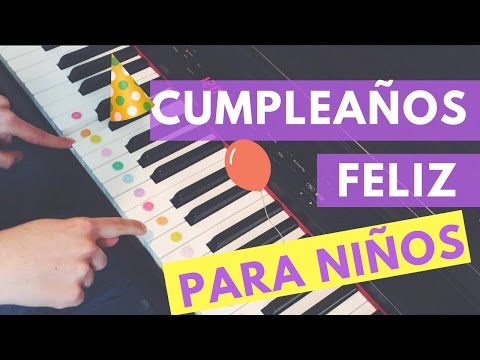 Cómo tocar CUMPLEAÑOS FELIZ en piano para niños -  TUTORIAL