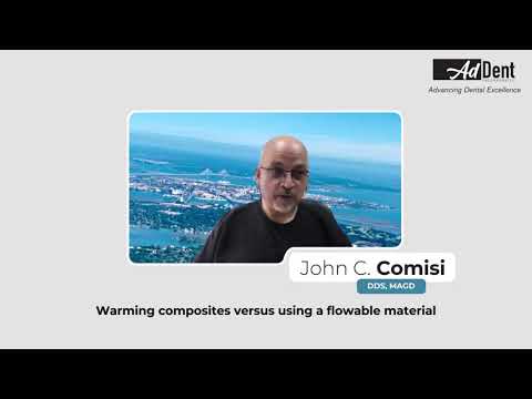 Dr  Comisi third question - Warming composite vs flowable material   #addent