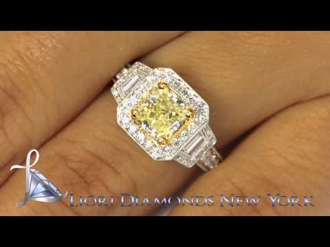 FD-SOLD-038 - 2.41 Ct. EGL Certified Natural Fancy Yellow Radiant Cut Diamond Engagement Ring