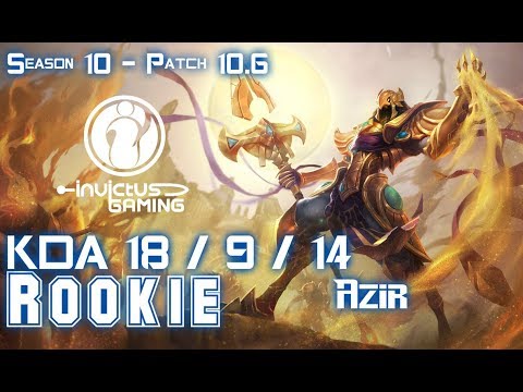 IG Rookie AZIR vs LISSANDRA Mid - Patch 10.6 KR Ranked