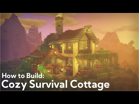 Minecraft | How to Build Cozy Survival Cottage With Greenhouse