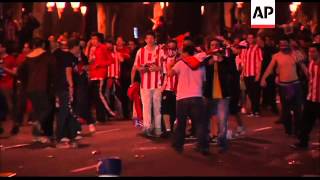 Fans clash with police after Atletico Madrid win Europa League
