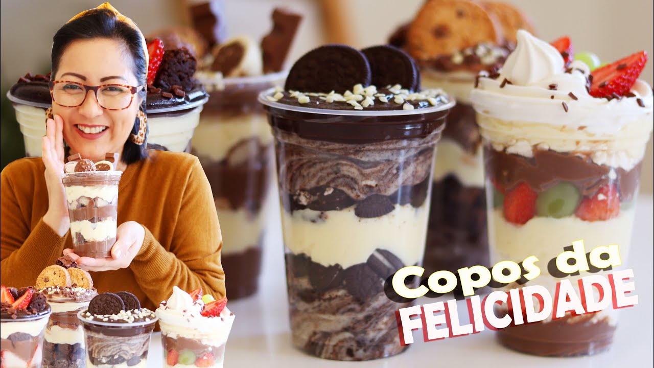 COPOS DA FELICIDADE - UMA BASE E QUATRO RECHEIOS PARA VOCÊ VENDER E GANHAR DINHEIRO - DIKA DA NAKA