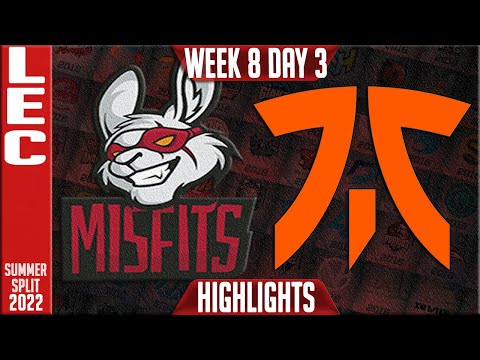 MSF vs FNC Highlights | LEC Summer 2022 Week 8 Day 3 | Misfits Gaming vs Fnatic