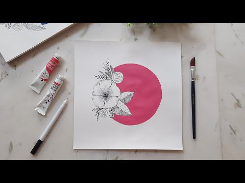 Floral Doodle #1 | Acrylic paint | Hetvi Kotak