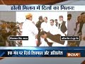 UP: Akhilesh Yadav seeks blessings of uncle Shivpal during holi celebrations in Saifai