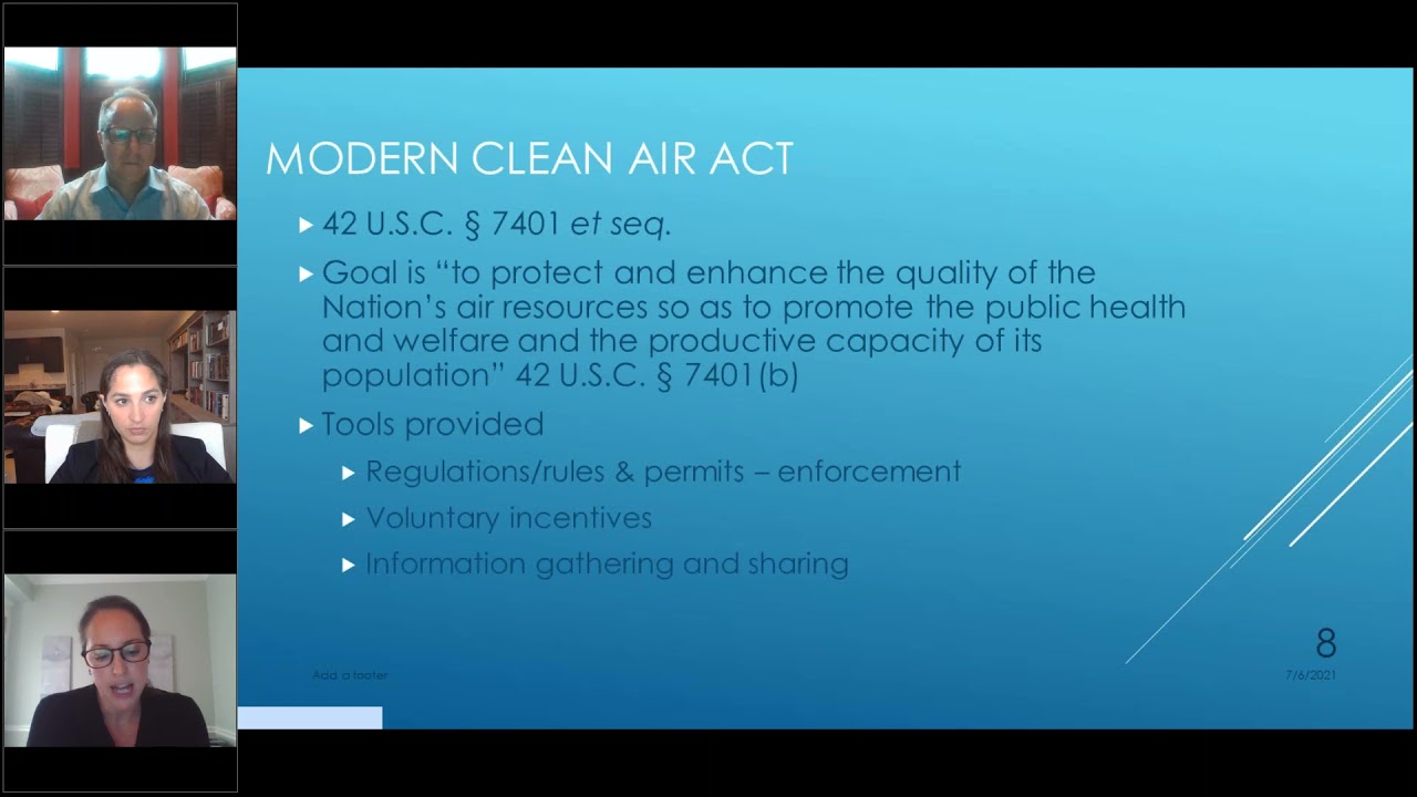 Basics of the Clean Air Act (ELI Summer School, 2021)