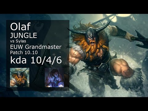 Olaf vs Sylas Jungle - EUW Grandmaster 10/4/6 Patch 10.10 Gameplay