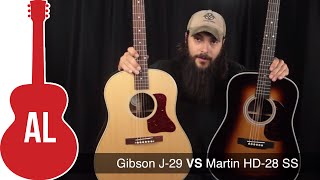 Video thumbnail for Gibson J-29 vs Martin HD-28 SS by Acoustic Letter