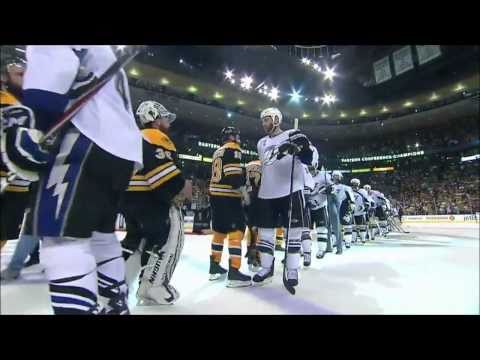 Game 7 ECF 2011 - Bruins/Lightning - Final Seconds, Handshake, Trophy, Interviews