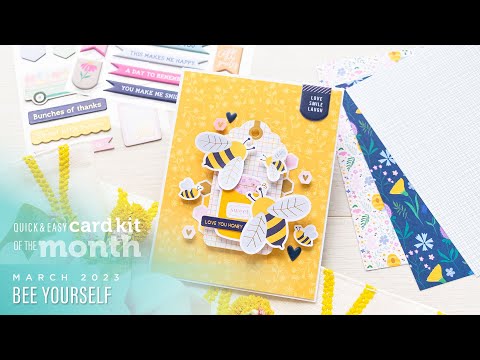 Spellbinders March 2023 Quick & Easy Card Kit of the Month - Bee Yourself