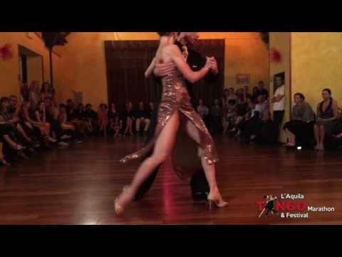  Dionisis Theodoropoulos  and  Chole Theodoropoulou  are  dancing  to  the  tango  "  Pa'Que Te Oigan Bandoneon  "  by  Héctor Varela  at  L'Aquila Tango Marathon & Festival  in  2016