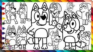 Dibuja y Colorea A Bluey, Su Familia Y Sus Amigos 🐶🐕❤️🧡💛💚💙💜 Dibujos Para Niños