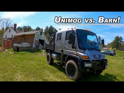 2004 Mercedes-Benz Unimog U500 Demolition! Destroying a Barn with A German Monster Truck (POV Drive)