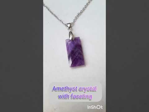 Подарок парню, девушке натуральный камень Аметист кристалл с огранкой кулон на цепочке в коробочке - фото 1 - id-p2581522844