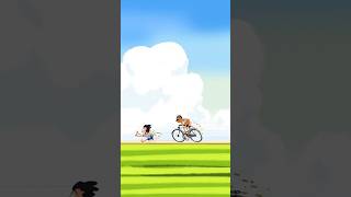 90s kid level: Riding the cycle with legs through the frame!