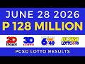 Lotto Result Today 9PM June 28 2026 PCSO