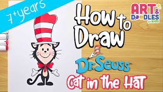 How to draw CAT IN THE HAT | Dr. Suess | Art and doodles for kids