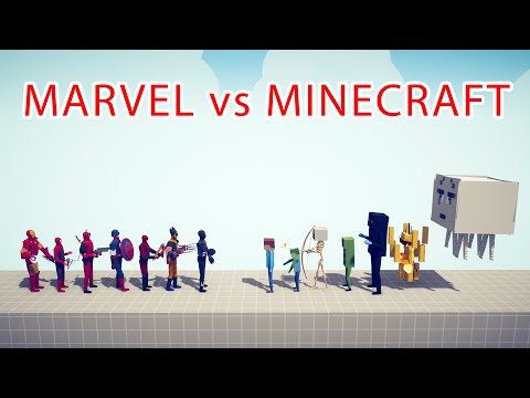 MARVEL Team vs MINECRAFT Team - Totally Accurate Battle Simulator TABS