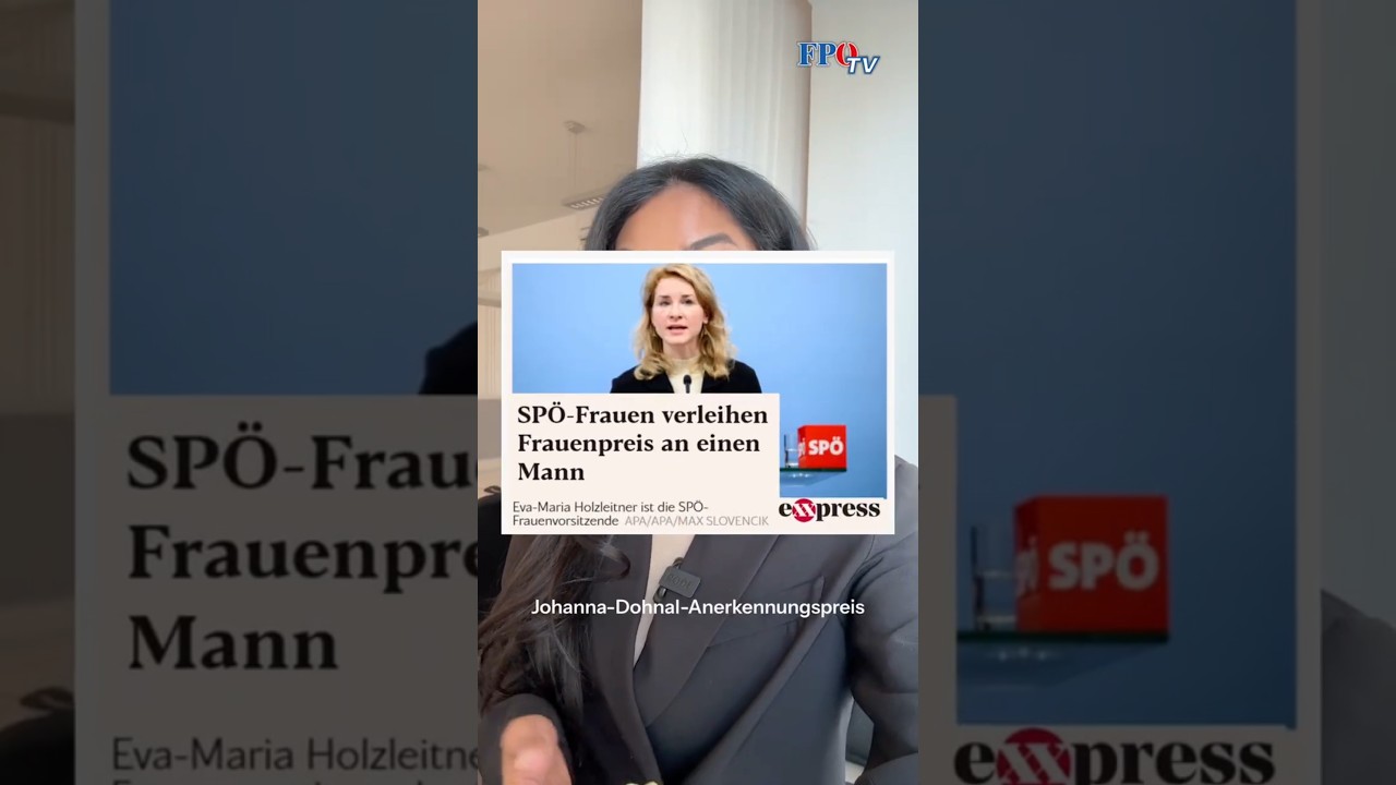 Es wird immer ärger: SPÖ-Frauen verleihen Frauenpreis an einen Mann🤣🤦‍♂️