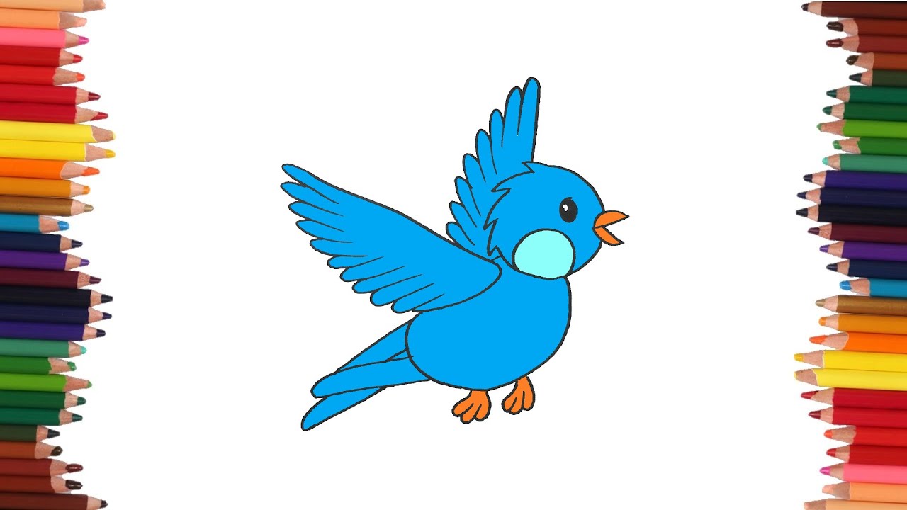 como dibujar un pajaro volando | Dibujos faciles