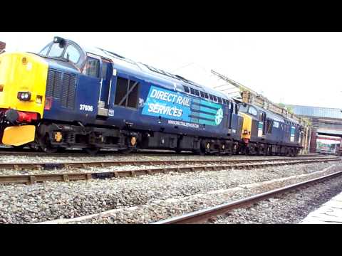 37606 & 37038 DRS light engine to Arpley at Crewe presumably on hire to DBS? 18/10/2012