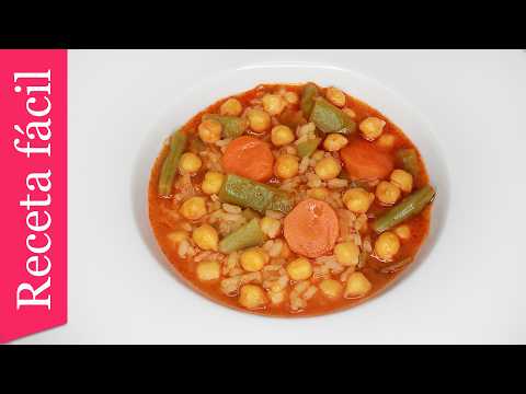 Guiso de Garbanzos con Arroz y Verduras | Receta casera y fácil