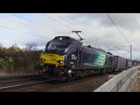 88006 "Juno" on 4S43 from Daventry to Mossend Euroterminal at Cartland 16/2/18