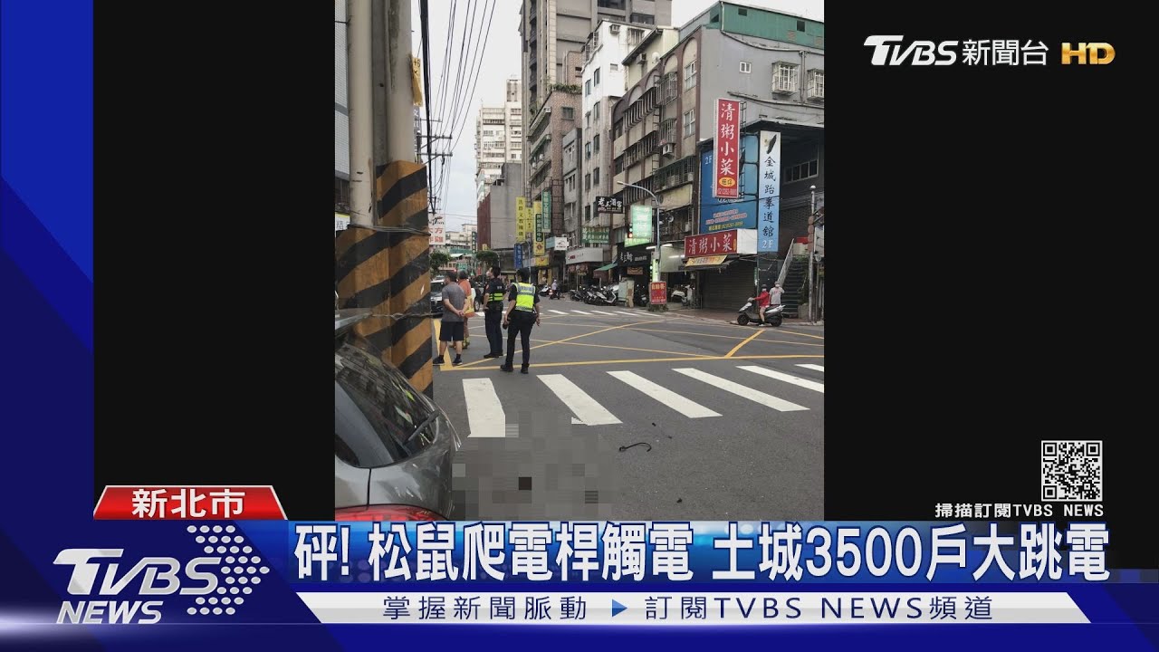砰!松鼠爬電桿觸電 土城3500戶大跳電