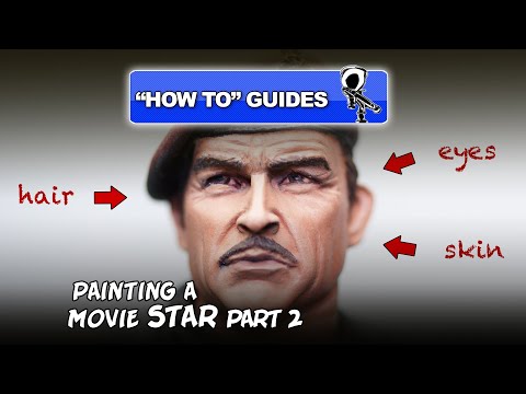 PAINTING FIGURES' FACES - EYES, SKIN, HAIR - SEAN CONNERY BUST (PART 2)