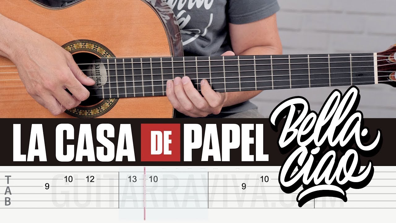 Bella Ciao Melodía TAB (BSO la CASA DE PAPEL) en Guitarra | Guitarraviva