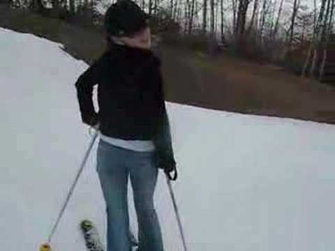 Coborirea cu schiuri a Irinei si a mea