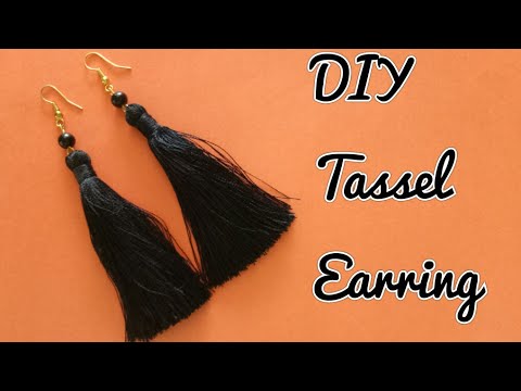 Black Tassel Earrings/ How to make silk thread tassel earrings at home/ DIY Earrings making video Video