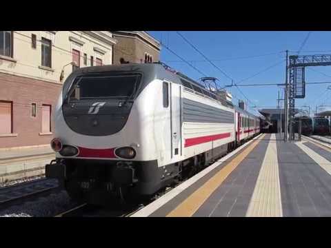Italy: FS Trenitalia Class E402 loco departs from Barletta on a Taranto - Milano Centrale IC train