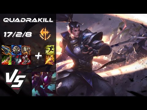 JUNGLE Xin Zhao vs Kha'Zix [QUADRAKILL] - NA Grandmaster Patch 26.2