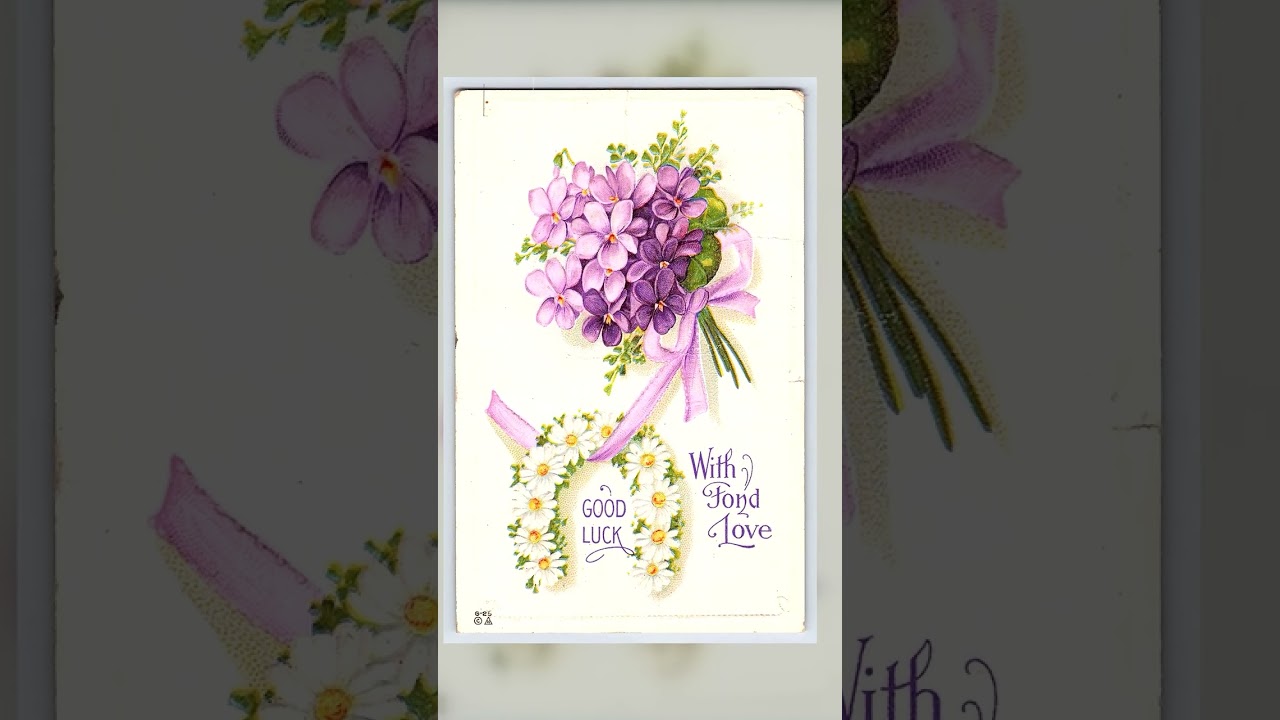 E.M.A.S.H. Linen Postcard, Good Luck Bouquet, 1913 Postmark Video