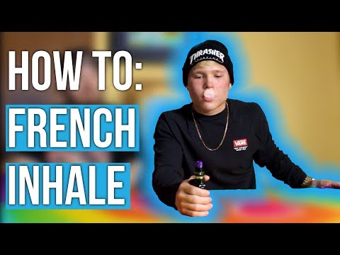 Part of a video titled How to FRENCH INHALE for BEGINNERS (Tutorial) - YouTube